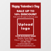 Zakelijke Valentijnsactie op rode raamfolie Raamsticker (Vel)