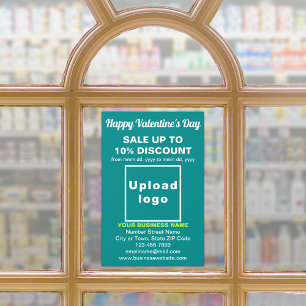 Zakelijke Valentijnsactie op Teal Green Window Cli Raamsticker