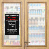 Zakelijke Valentijnsactie op Zwarte Ruitfolie Raamsticker