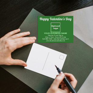 Zakelijke Valentijnsgroet op groene ansichtkaart Briefkaart