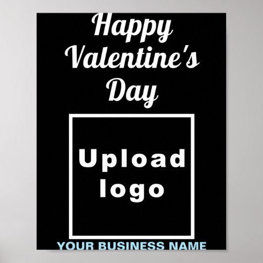 Zakelijke Valentijnsgroet op Navy Blue Poster (Voorkant)