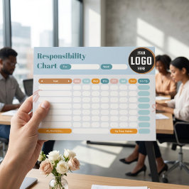 Zakelijke Verantwoordelijkheden Taken Chart Logo C Notitieblok