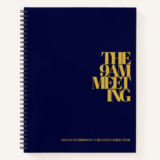 Zakelijke vergadering notities Marine Blauw Goud M Notitieboek (Voorkant)