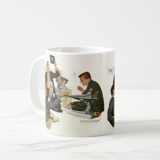 Zakelijke vergadering van luchtvaartmaatschappij e koffiemok (Voorkant links)