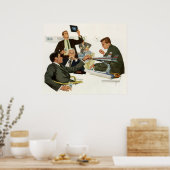 Zakelijke vergadering van vintage luchtvaartmaatsc poster (Keuken)