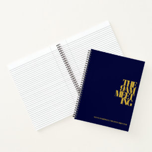 Zakelijke vergaderingsnotities Navy Blue Goud Mode Notitieboek