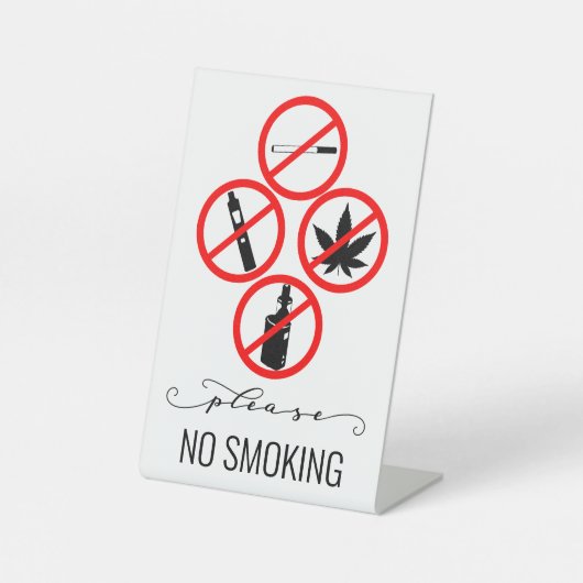 Zakelijke verhuur van korte termijn Geen sigarette Reclamebord Met Voetstuk (Voorkant)