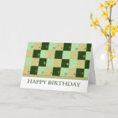 Zakelijke Verjaardag Kaart met Cool Squares - Klan (Gele Bloem)
