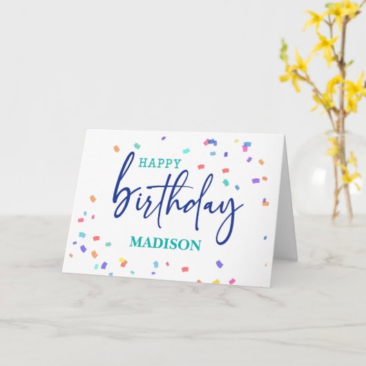 Zakelijke verjaardag van ons allemaal kleurrijke C Kaart (Gele Bloem)