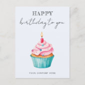Zakelijke Verjaardag Waterverf Cupcake  Briefkaart (Voorkant)