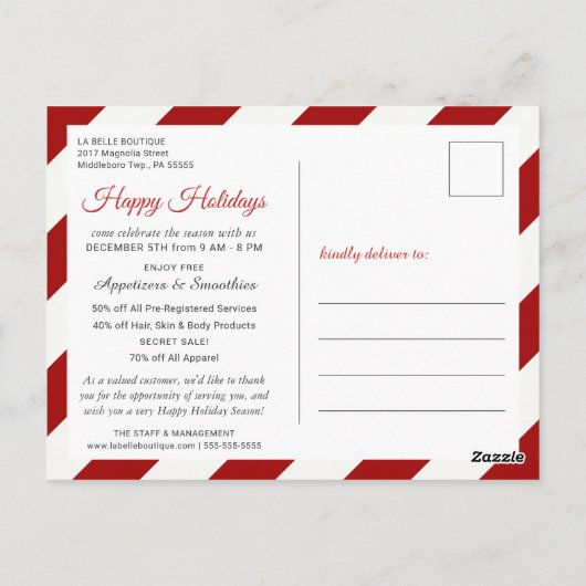 Zakelijke verkoop Vakantie Feest Corporate Promoti Briefkaart (Achterkant)