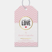 ZAKELIJKE VERPAKKING gemaakt met liefde roze chevr