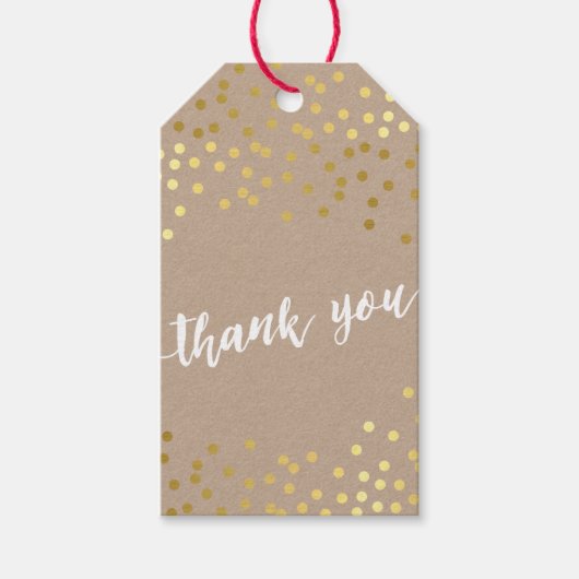 ZAKELIJKE VERPAKKING LABEL gouden confetti spots k Cadeaulabel (Voorkant)