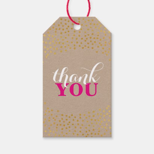 ZAKELIJKE VERPAKKING rustieke gouden confetti spot Cadeaulabel (Voorkant)