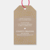 ZAKELIJKE VERPAKKING rustieke gouden confetti spot Cadeaulabel (Achterkant)