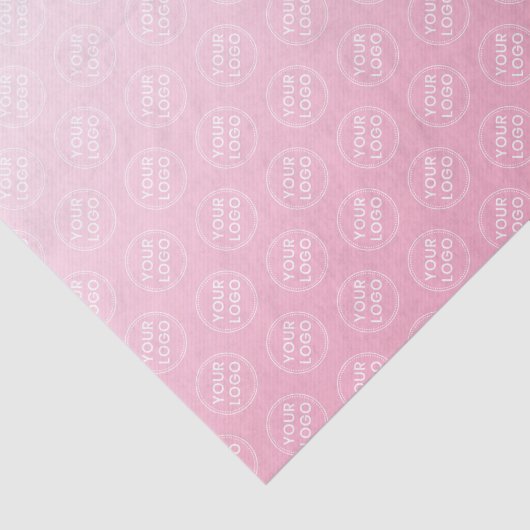 Zakelijke verpakking van lichtroze gradiënt logo tissuepapier (Detail)