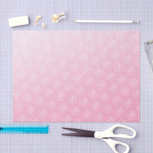 Zakelijke verpakking van lichtroze gradiënt logo tissuepapier (Craft)