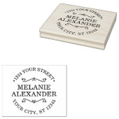 Zakelijke Verpakkingsnaam Retouradres Monogram Rubberstempel (Gestempeld)