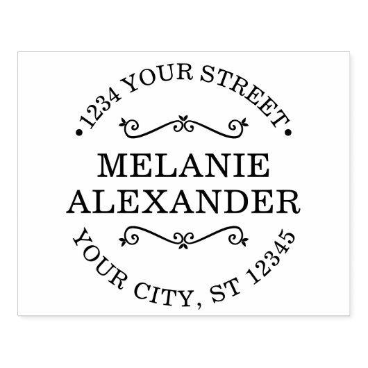 Zakelijke Verpakkingsnaam Retouradres Monogram Rubberstempel (Afrduk)