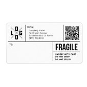 Zakelijke verzendlogo QR-code Fragile Waarschuwing Etiket (Voorkant)