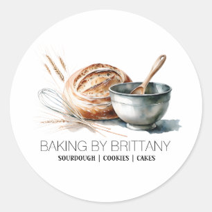 Zakelijke Visitekaart voor Sourdough Bakker Ronde Sticker
