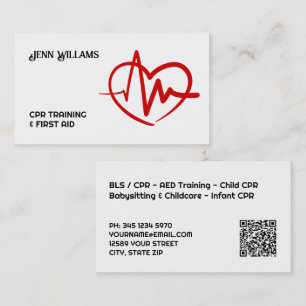 Zakelijke visitekaartjes voor CPR-instructeurs met