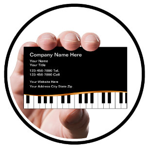 Zakelijke Visitekaartjes voor Muziek Piano Thema