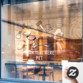Zakelijke voorkant van Power Grooming Tools person Raamsticker (Cafe Raam)