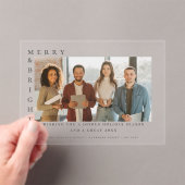 Zakelijke vrolijke & heldere kerst Moderne foto Acryl Uitnodigingen (Insitu (Draagbaar))