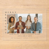 Zakelijke vrolijke & heldere kerst Moderne foto Acryl Uitnodigingen (Voorkant)