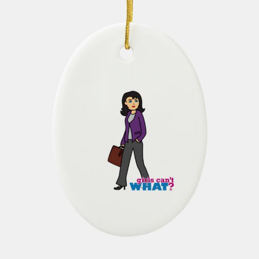 Zakelijke vrouw - Middelgroot Keramisch Ornament (Voorkant)