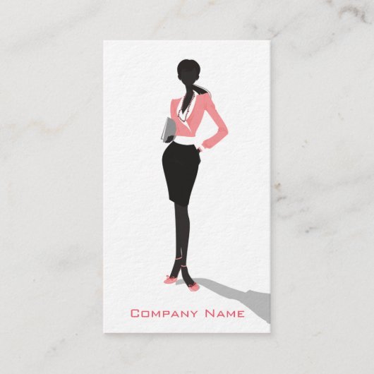 Zakelijke vrouw Premium papier Visitekaartje (Voorkant)