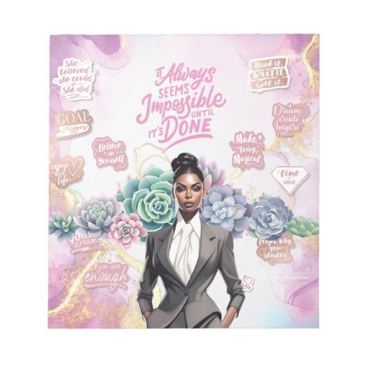 Zakelijke vrouwen succes en empowerment notitieblok (Voorkant)