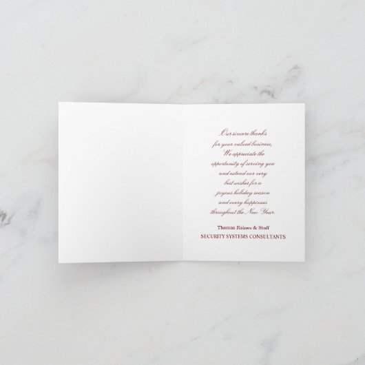 Zakelijke waardering Vakantie Groeten Kaarten (Binnen)