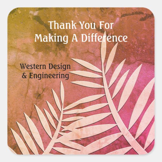 Zakelijke waardering van werknemer Hartelijk dank Vierkante Sticker (Voorkant)