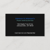 Zakelijke wagen voor wasprogramma's voor professio visitekaartje (Achterkant)