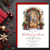 Zakelijke Watercolor Voordeur Kerst Open Huis