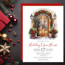 Zakelijke Watercolor Voordeur Kerst Open Huis