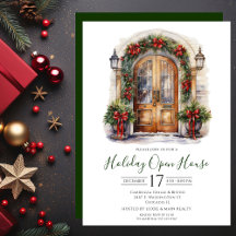 Zakelijke Watercolor Voordeur Kerst Open Huis