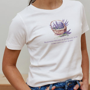 Zakelijke Waterverf Bloemenwinkel Lavendel Persona T-shirt