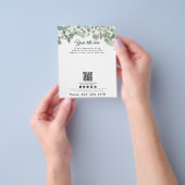 Zakelijke Waterverf Eucalyptus Greenery QR-code Flyer (Hand)