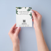 Zakelijke Waterverf Eucalyptus QR-code Flyer (Hand)