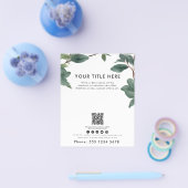 Zakelijke Waterverf Eucalyptus QR-code Flyer (Enkel)