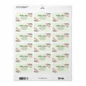 Zakelijke Waterverf Gentle Roze Japans Anemone Etiket (Full Sheet)