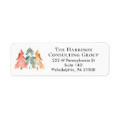 Zakelijke Waterverf Kerstretouradres Etiket (Voorkant)