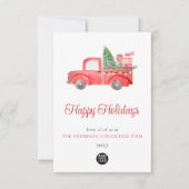 Zakelijke Waterverf Logo Vakantie Kaart (Voorkant)