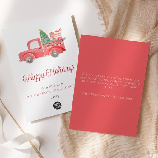 Zakelijke Waterverf Logo Vakantie Kaart