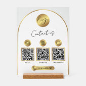 Zakelijke website info gouden logo QR-code helder Acryl Bord (Voorkant)