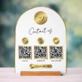 Zakelijke website info gouden logo QR-code helder Acryl Bord (Neutraal)