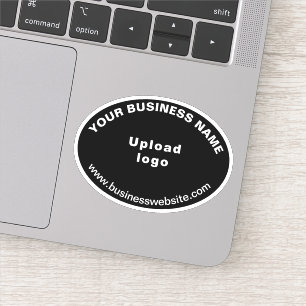 Zakelijke website op Black Oval Shape Vinyl Sticke Sticker
